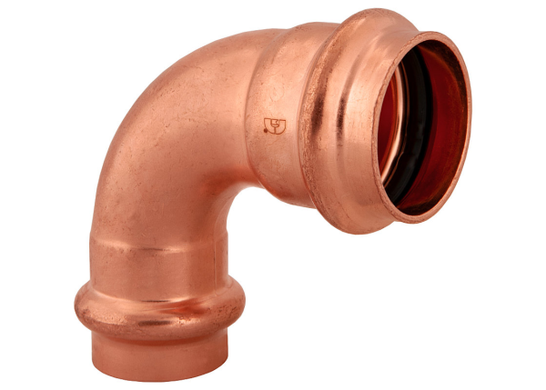 BMI 3/4" x 1/2" Wrot Copper Press-Fit 90 Degree Reducing Elbow Fitting Item 47323 