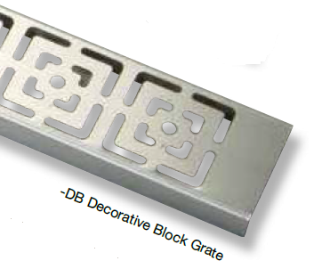 Zurn ZS880-48 Stainless Steel Linear Shower Trench Drain - 48" Long -DB Decorative Block Grate