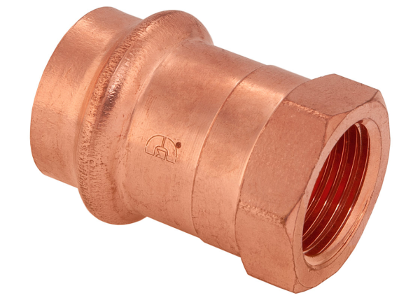 BMI 1-1/2" x 1-1/4" Wrot Copper Press-Fit P x FIP Reducing Adapter Fitting Item 47736 