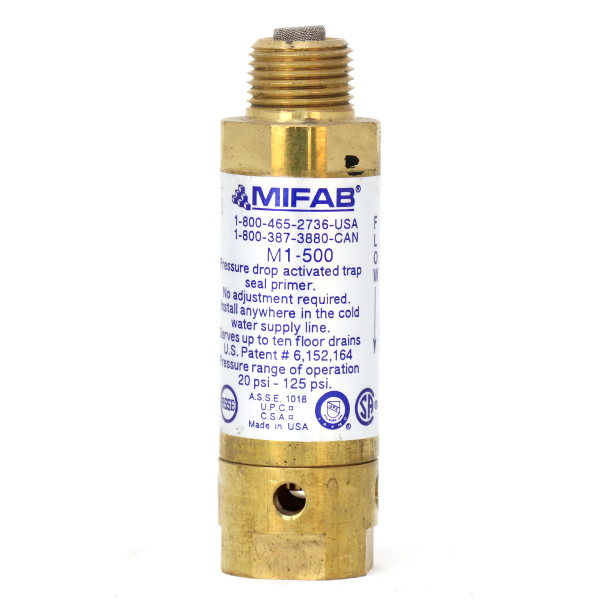 MIFAB M1-500-NPB Pressure Drop Activated Trap Seal Primer Serving Up To 10 Drains With A Water Output of 1oz