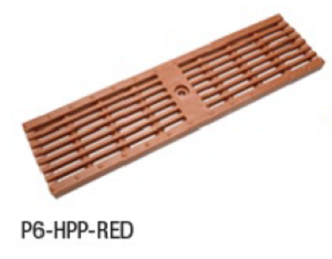 Zurn P6-HPP-RED 6" Wide Heel-Proof Linear Slotted HDPE Grate Class A Red