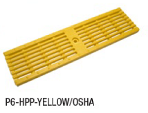 Zurn P6-HPP-YELLOW/OSHA 6" Wide Heel-Proof Linear Slotted HDPE Grate Class A Yellow