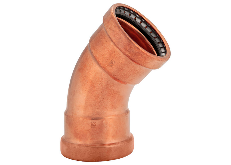 4" Wrot Copper Press-Fit 45 Degree Elbow Fitting Item 47212  