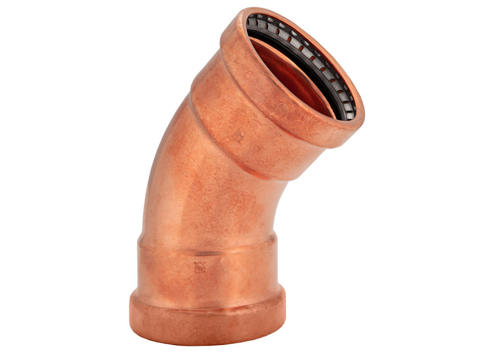 BMI 1-1/2" Wrot Copper Press-Fit 45 Degree Elbow Fitting Item 47208 