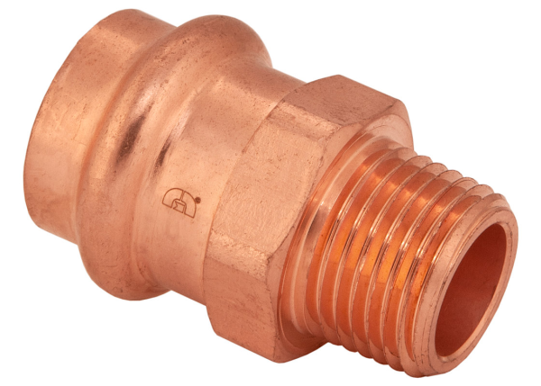 BMI 1/2" x 3/4" Wrot Copper Press-Fit PxMIPS Reducing Adapter Fitting Item 47822 