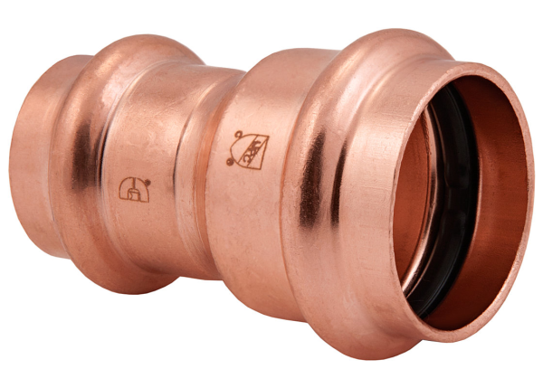 BMI 1-1/2" x 1/2" Wrot Copper Press-Fit Reducing Coupling Fitting Item 47038 