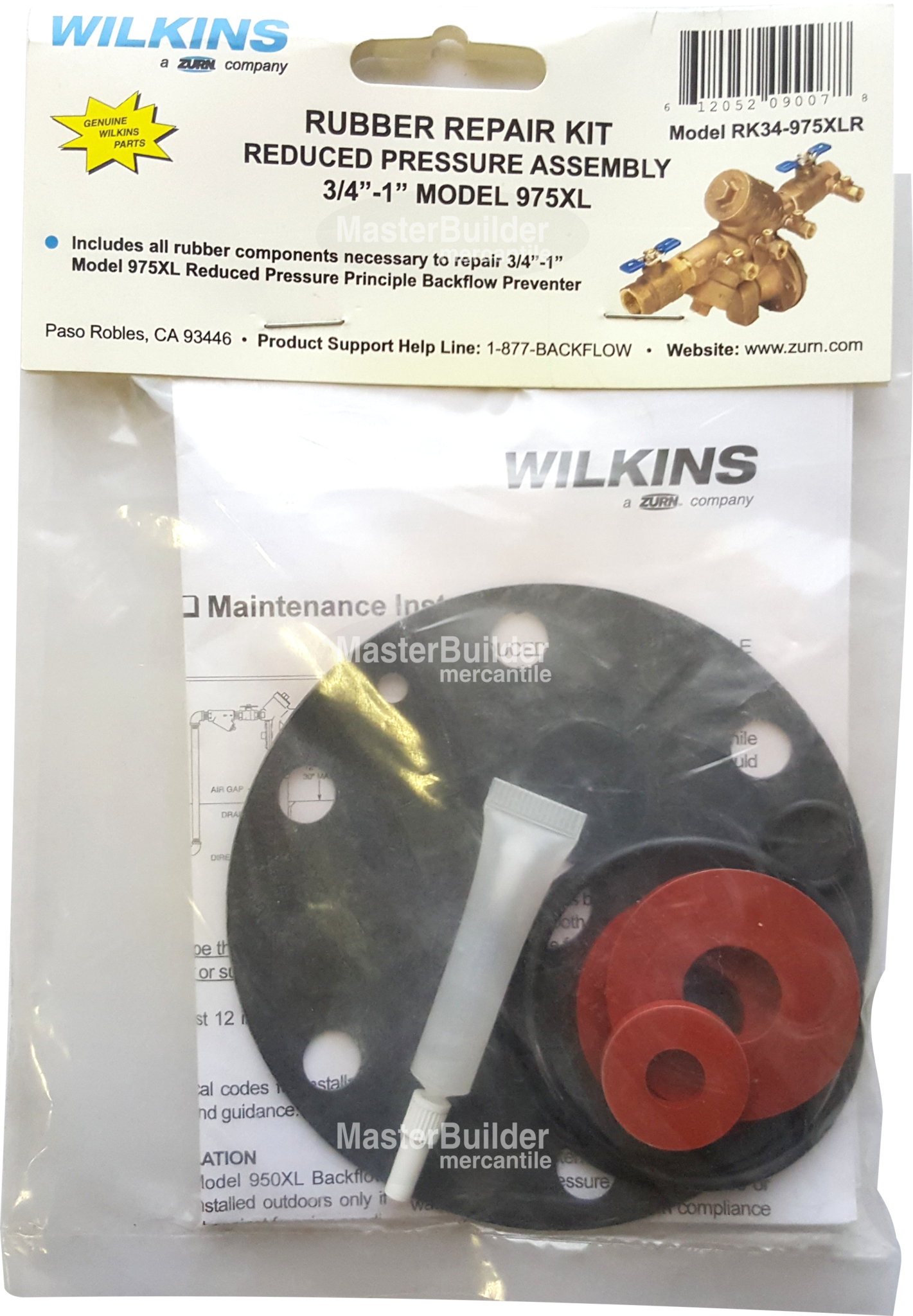 Zurn Wilkins RK34-975XLR Rubber Repair Kit