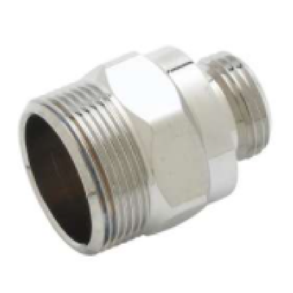T&S Brass B-0412 Adapter, Rigid-to-Swivel Adapter (Chrome-Plated)