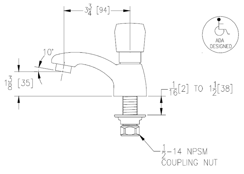 Zurn Z86100-XL Single Basin Metering Faucet