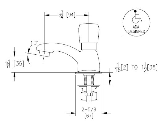 Zurn Z86100-XL-CP4 4" Centerset Single Control Metering Faucet