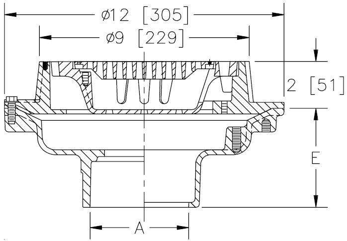 Zurn Z554 9" Diameter Medium-Duty Floor Drain w/ Sure-Set Bucket