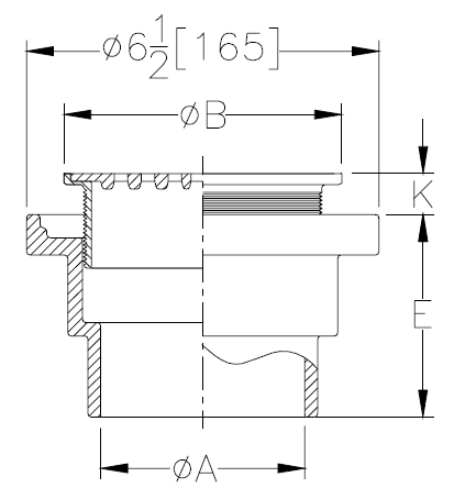 Zurn ZXN211-5A-P / ZXN211-6A-P Non-Membrane Floor Drain w/ Heavy-Duty Round Nickel Bronze Strainer