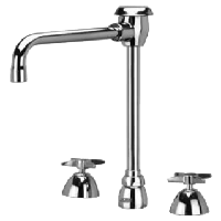 Zurn Z831U2-XL Lead-Free Widespread Faucet with 6" Vacuum Breaker Spout and Four Arm Handles