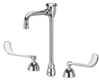 Zurn Z831T6-XL Lead-Free Widespread Faucet with 4-1/2" Vacuum Breaker Spout and 6" Wrist Blade Handles