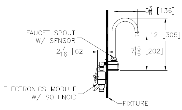 Zurn Z6922-XL-SSH AquaSense Wall-Mounted Sensor Gooseneck Faucet