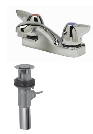 Zurn Z81103-XL-P Lead-Free 4" Centerset Faucet with Dome Lever Handles and Pop-Up Drain