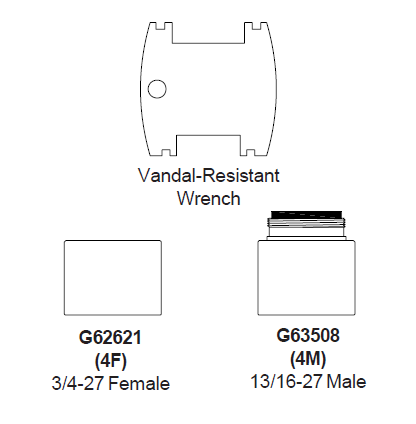 Zurn G62621 (4F) 2.2 GPM Pressure Compensating Vandal-Resistant Laminar Flow Outlet Female