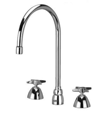 Zurn Z831C2-XL Lead-Free Widespread Faucet with 8" Gooseneck and Four Arm Handles