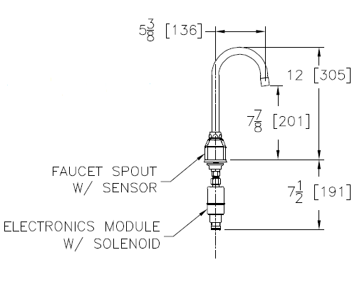 Grifo de cuello de cisne con sensor AquaSense® Zurn Z6920-XL-SSH