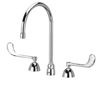 Zurn Z831C6-XL Lead-Free Widespread Faucet with 8" Gooseneck and 6" Wrist Blade Handles