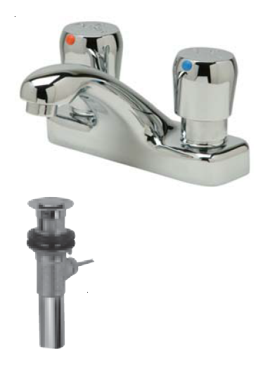 Zurn Z86500-XL-P Lead-Free 4" Centerset Metering Faucet with Pop-Up Drain