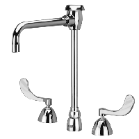 Zurn Z831U4-XL Lead-Free Widespread Faucet with 6" Vacuum Breaker Spout and 4" Wrist Blade Handles