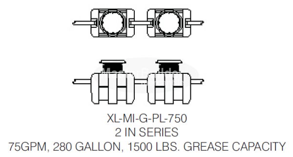 Mifab XL-MI-G-PL-750 BigMax 75 GPM 750 Lbs. Capacity HDPE Grease Interceptor