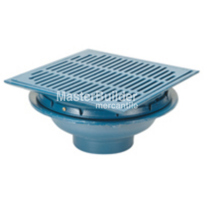 Zurn Z150 14" Square Top Promenade Deck Drain with Heel-Proof Grate and Rotatable Frame