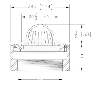 Zurn Z180 4-1/2" Diameter Cornice Drain with Bottom Outlet
