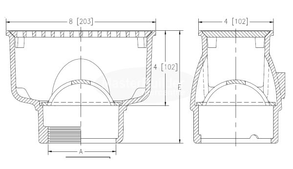 Zurn Z1930 8" x 4" A.R.E. Sani-Flor Receptor Floor Sink 4" Sump Depth