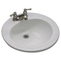Zurn Z5128 19" Round Drop-In Countertop Lavatory with 8" Center Faucet Holes