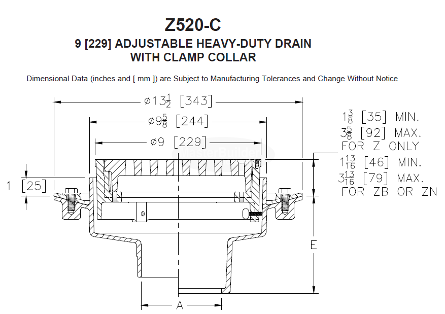 Zurn Z520 Suffix Options