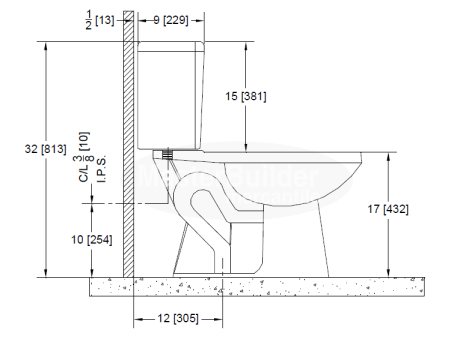 Zurn Z5562 1.6/1.0 GPF Dual Flush Pressure Assist, ADA Height, Elongated, Two-Piece Toilet