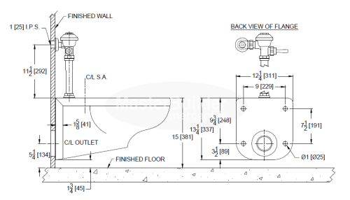 Zurn Z5615-BWL Elongated Wall Hung EcoVantage® Flush Valve Water Closet, 1.1 GPF or Greater