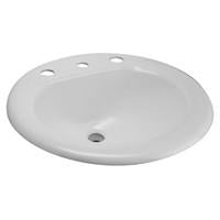 Zurn Z5821 19" Round Drop-In Countertop Cast Iron Lavatory w/ Single Faucet Hole