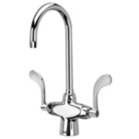 Zurn Z826B4-XL Lead-Free Double Lab Faucet with 5-3/8" Gooseneck and 4" Blade Handles