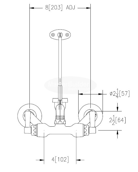 Zurn Z841M1-XL Sink Faucet w/ 6" Vacuum Breaker Spout, Lever Handles, Pail Hook, 3/4" Hose End and Brace