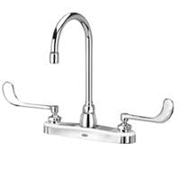 Zurn Z871B6-XL Lead-Free 8" Centerset Faucet with 5-3/8" Gooseneck and 6" Wrist Blade Handles