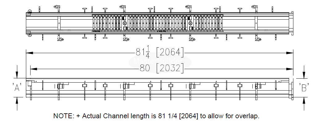 Zurn Z886-HD-8609 6.75" Wide x 80" Long Presloped HDPE Perma-Trench Drain Channel w/ Heavy-Duty HDF Frame #9 Section