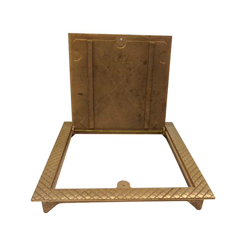 Zurn Z1461 Square Hinged Floor Access Panel, Cast Iron, Bronze or Nickel Bronze